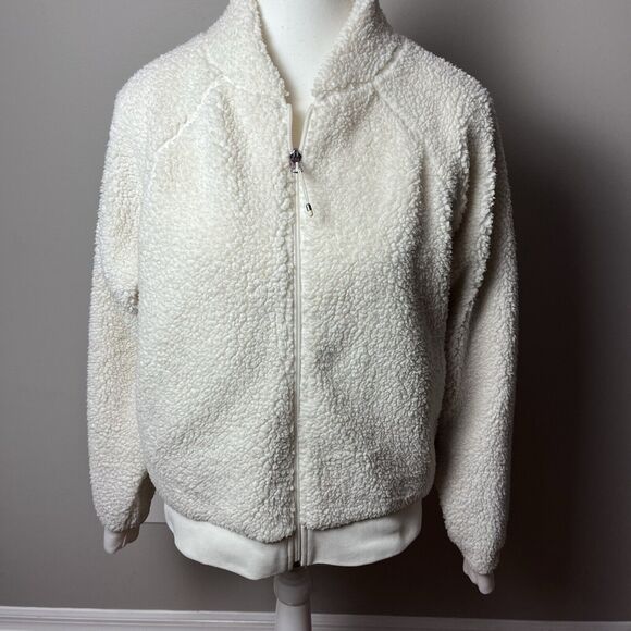 Calia By Carrie Underwood White Sherpa Jacket Size Medium Soft Cozy Sweater - Picture 2 of 5